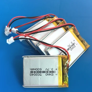 

5pcs 3.7V 600mAh 503040 Rechargeable battery JST PH 2.0mm lipo polymer lithium for MP3 GPS DVD bluetooth Recorder ebook camera