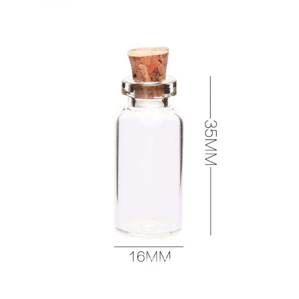 50pcs 2ml Vials Clear Glass Bottles with Corks Miniature Glass Bottle
