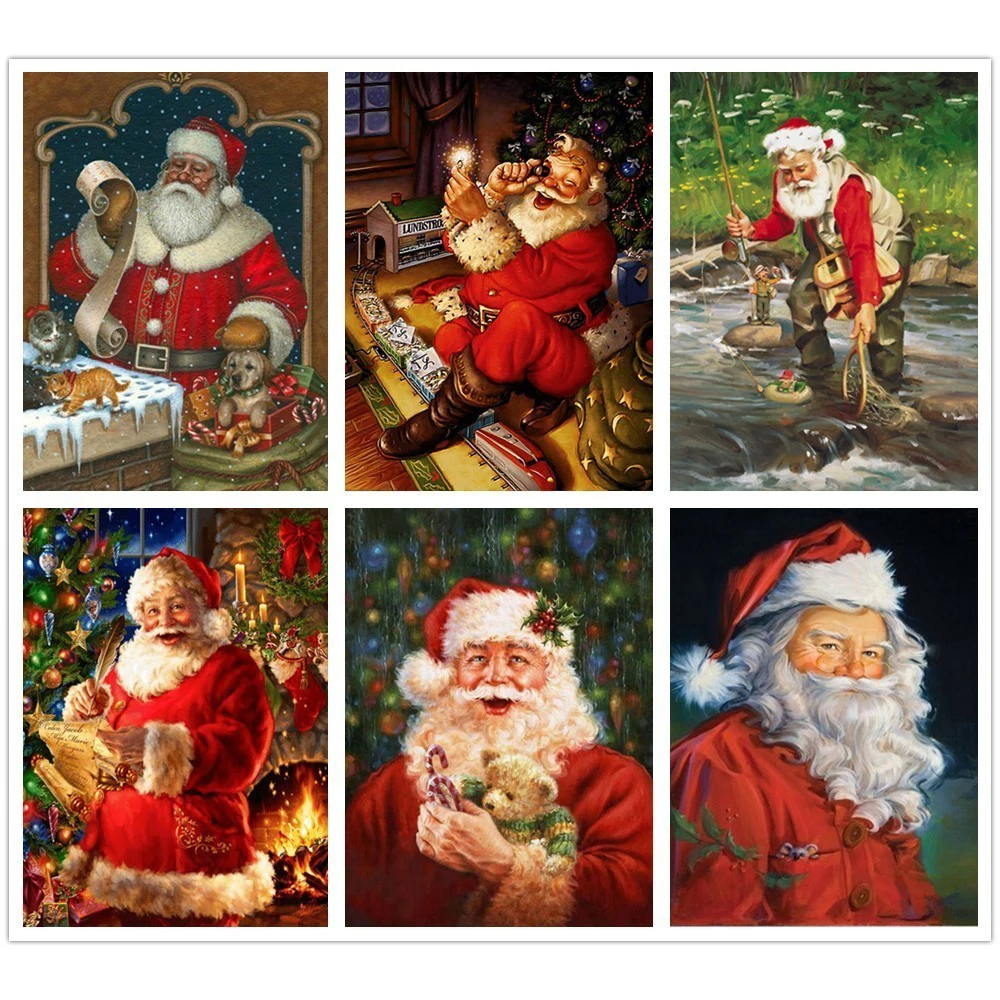 

5d DIY Christmas Diamond Painting Full Square New Arrival Cartoon Round Diamond Embroidery Santa Claus Picture of Rhinestone