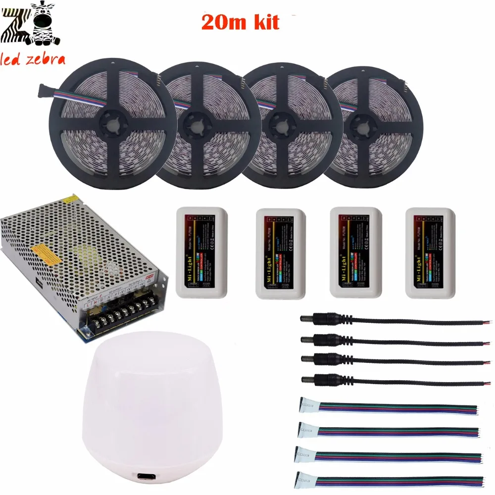 Хайлайтер 5/10/15/20 М 5050 SMD RGBW светодиодные полосы света DC12V + Mi. light 2.4 г LED контроллер