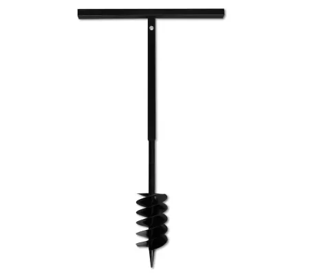 

Ground Drill Handle Auger Bit 4.72" Black Double Spirals Steel