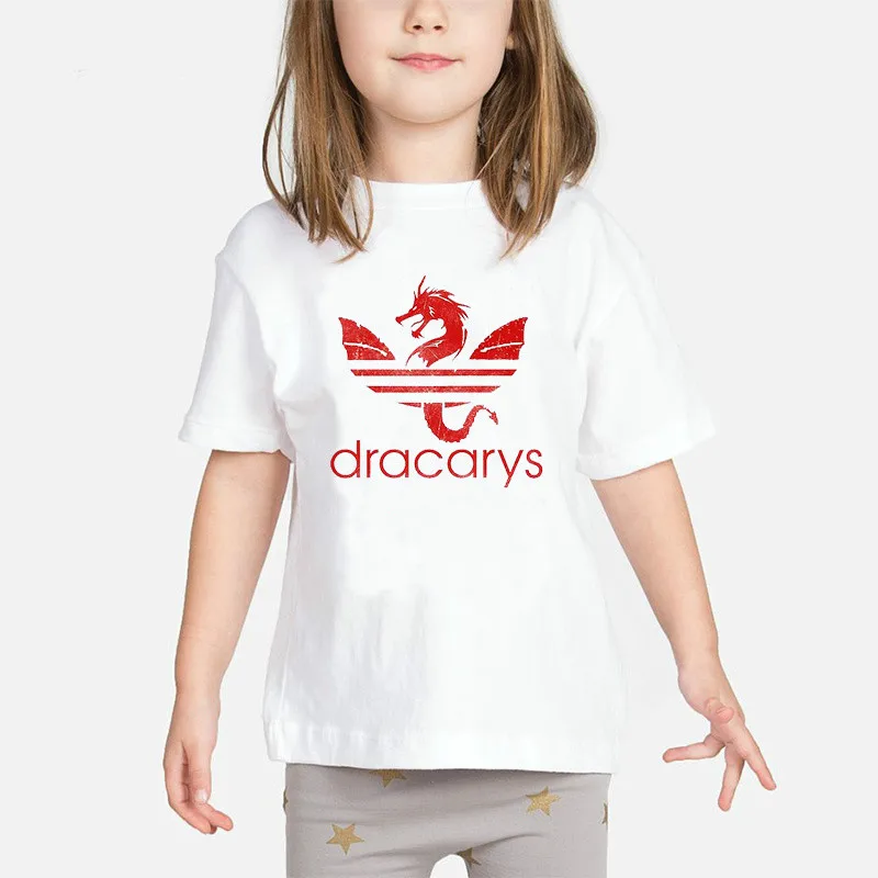 Dracarys/футболка для маленьких девочек коллекция года, детская одежда «Игра Престолов Дейенерис» Детская летняя футболка «Мама дракона» костюм Khaleesi - Цвет: G5081-4