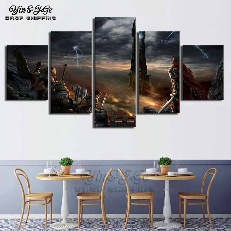 

Modular Movie Picture HD Prints Canvas Painting 5 Pieces The Lord Of The Rings Home Decor Bedside Background Wall Art Poster