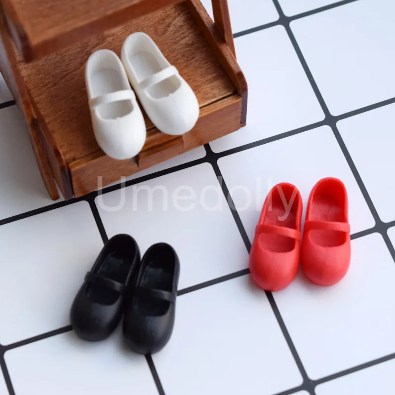 

1Pair Black/White/Red 1/6 Blyth Doll Shoes for Momoko, Jenny, Azone, Licca Doll Flat Shoes Accessories