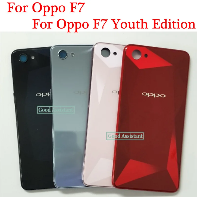 Черный/красный/розовый/серебристый для Oppo F7/Oppo F7 Youth Edition/Oppo A3 задняя крышка батарейного отсека для двери чехол для задней части стекла