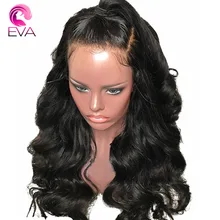 Волнистые волосы Eva 13x6 на кружевном фронте, парики из натуральных волос, предварительно сорванные с детскими волосами для черных женщин, отбеленные узлы бразильский парик из натуральных волос