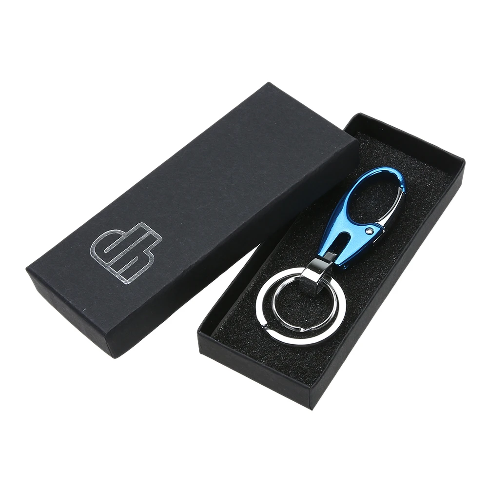 

High-end Business Men Keychains Key Ring Gift Box Keyholder Genuine Leather Bag Car Key Chains Buckle Best Gift