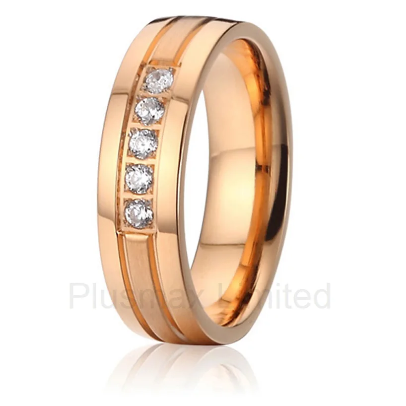 2016 China factory fashion pure titanium jewelry for girl rose gold color engagement wedding band rings 2016 China factory fashion pure titanium jewelry for girl rose gold color engagement wedding band rings