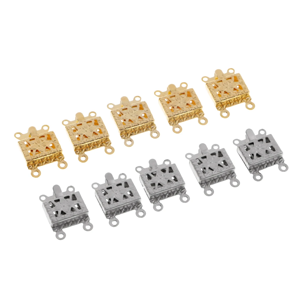 10pcs Metal Bracelet Necklace Jewellery Findings Connectors Box Clasps Buckles DIY Crafts Jewelry