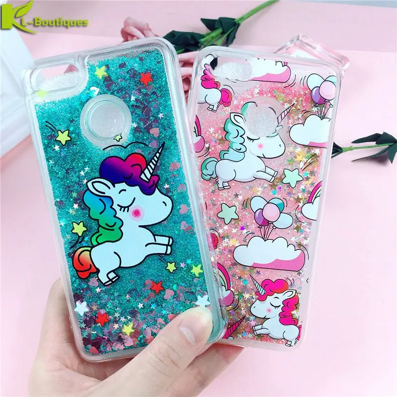 

P9 Lite Mini Case on for Huawei P9 Lite Mini P9lite mini Case Cover Unicorn Dynamic Liquid Soft TPU Silicone Back Cover Fundas