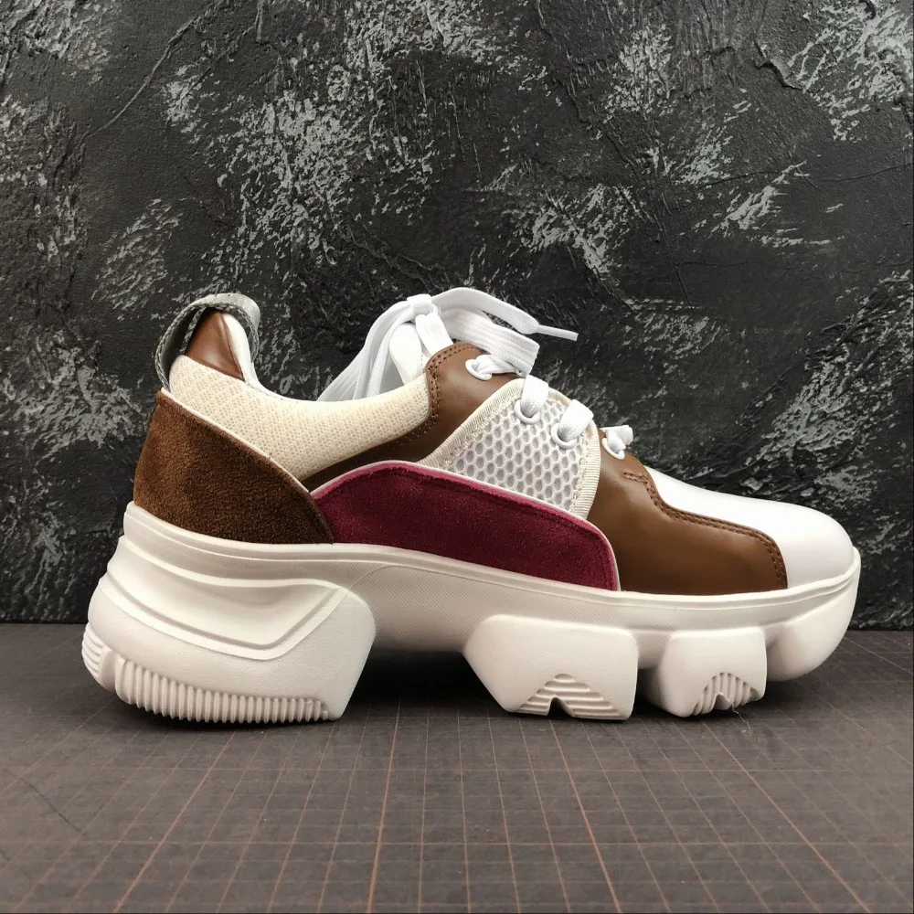 

Woman brand sports shoes, leather, lace, waterproof platform, 2019 spring and autumn models, luxury casual women's shoes