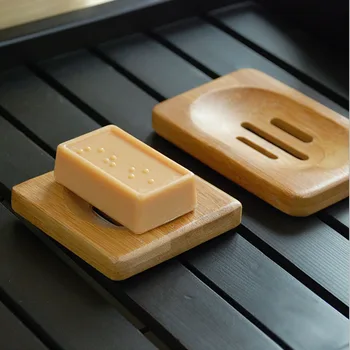 

New Wooden Soap Tray Holder Storage Soap Rack Plate Box Container for Bath Shower Plate Bathroom Natural Bamboo Wooden Soap Dish