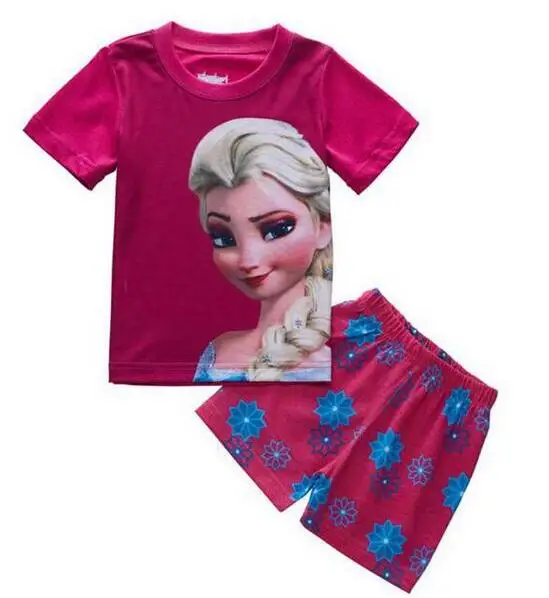 Милые детские пижамные комплекты для детей 2-7 лет, летняя детская одежда для сна с короткими рукавами, пижамы для девочек, домашняя одежда, одежда для сна, домашняя одежда wen152