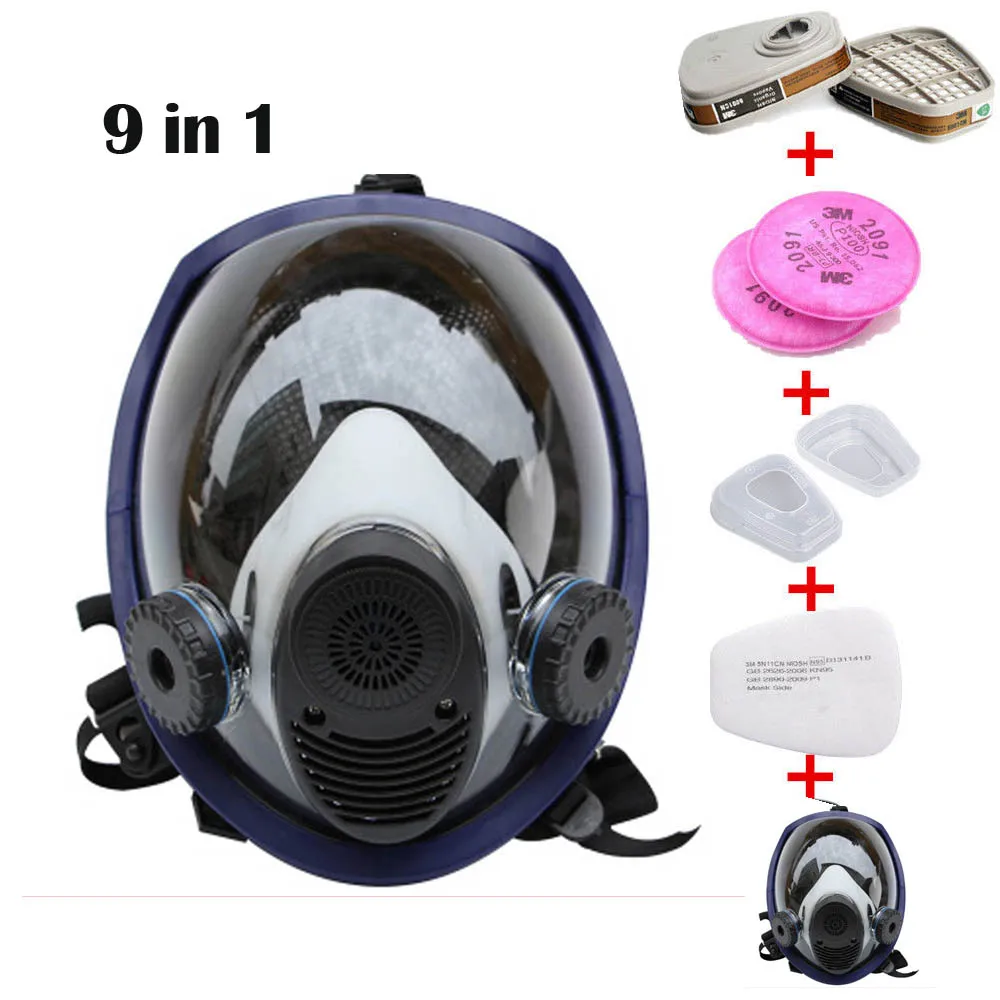 

9 Piece Suit Updated Painting Spraying Similar For 6800 Gas Mask Full Face Facepiece Respirator