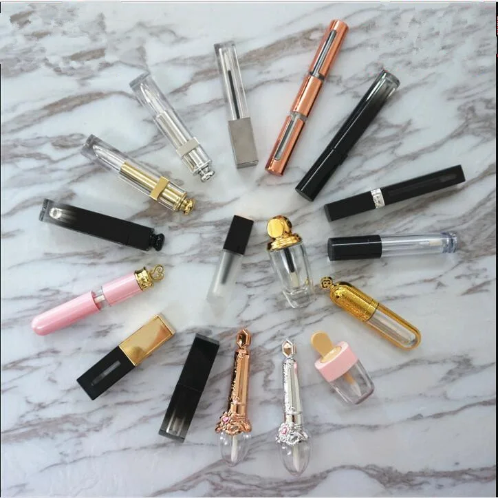 

50 pcs Free Shipping Empty Lip Gloss Plastic Tube Containers Wholesale Retail New Refillable Lip Balm Mascara Cream Bottle