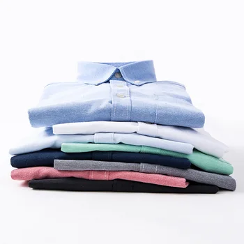 

2019 Men's Comfortable Oxford Spinning Youth Long-sleeved Shirt Solid Color Autumn Men's Shirt Casual Shirt Male Clothes SA-8