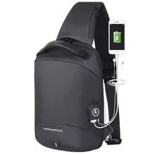 Новая мужская сумка через плечо, деловая сумка на плечо, вместительная нагрудная сумка, USB подзарядка, дизайн, противоугонная сумка через плечо