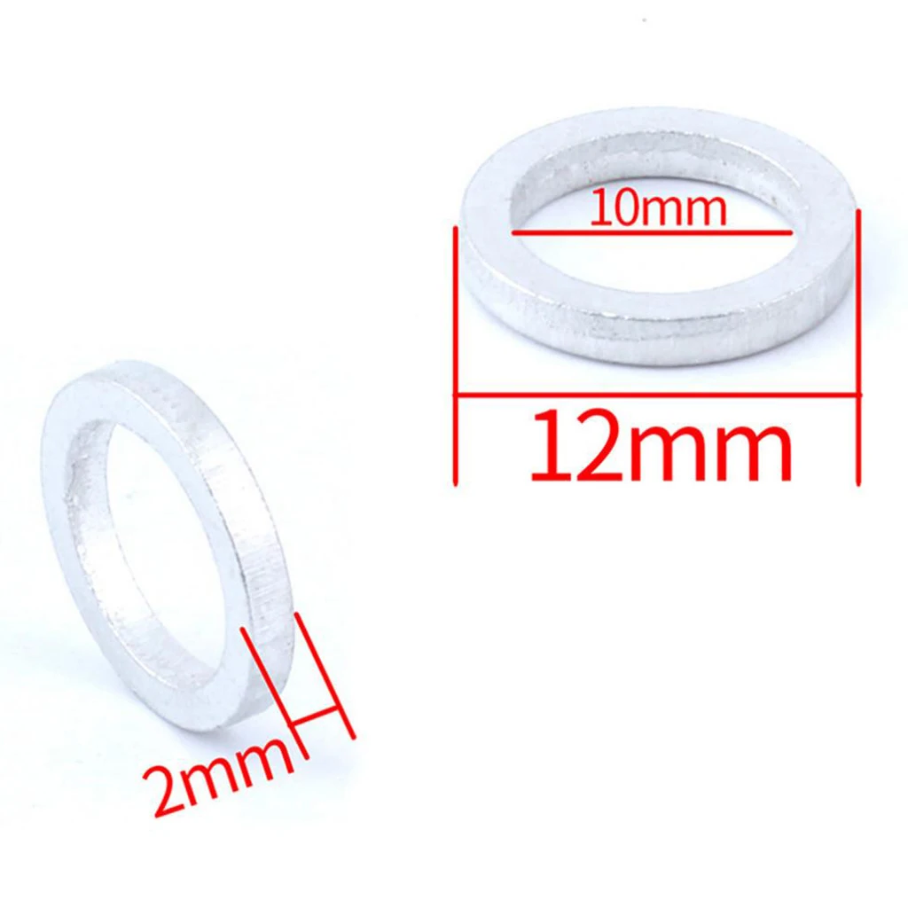 Bag of 10pcs Dual to Single Disc Bike Washer Wrench Bushing Wear Spacer (2mm-12mm) for Bicycle Headset Fixing