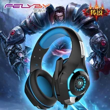 New for mobile phone PS4 PSP PC Gaming Headphones 3.5mm+usb Wired Headset with Microphone LED Lamp Noise Canceling Headphone