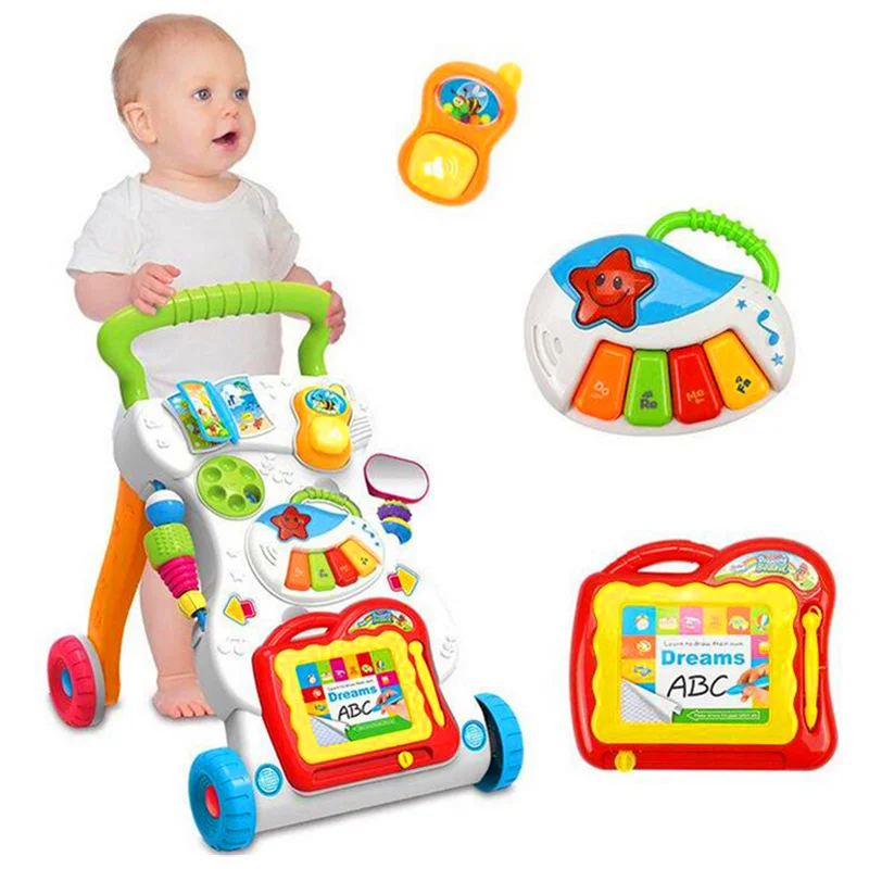 

Infant Multi-function Early Education Training Walker Drawing Board Baby Activity Gym with Music Cart Exercise Body Toys H393