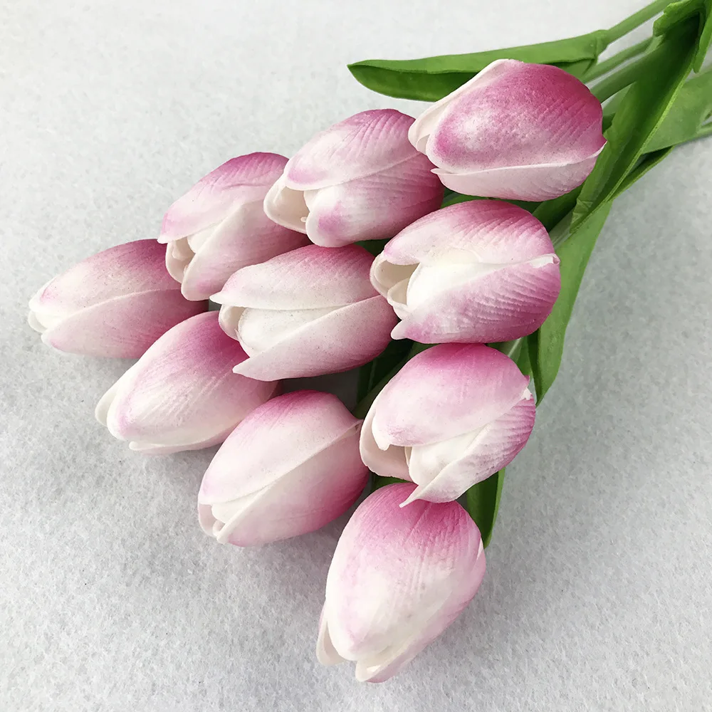 10PcsBag PU Holland Mini Tulip Artificial Flower Real Touch Tulip for Wedding,Home,Hotel,Party Decoration Valentine's Day Gift (19)