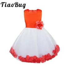Tiaobug для девочек платье с цветочным принтом Лето Высокое качество детское платье с вышивкой; вечерние платья Одежда для девочек для свадьбы, платье подружки невесты