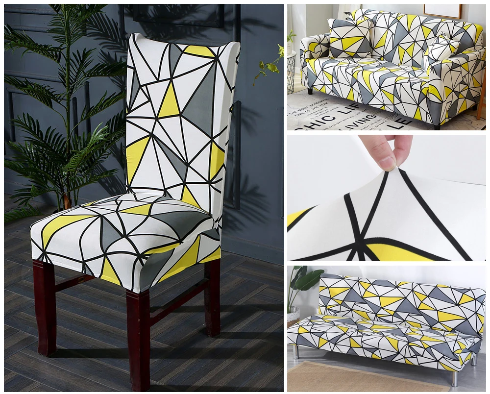 Flower Printing Spandex Chair Cover Stretch Seat Cover Chair Dining Slipcover Chair Furniture Covers housse de chaise Kitchen Chair Covers 1pc (1)