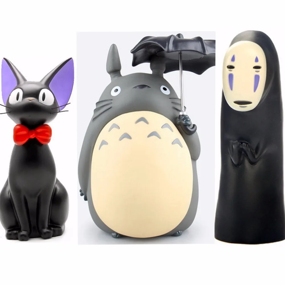 Totoro umbrella coin Piggy bank figure toys Japanese anime Hayao Miyazaki Spirited Away No face man