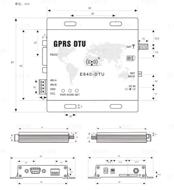 RS232 + RS485 последовательный порт для GPRS ДТУ | Беспроводной цифровой GSM модуль сервер RTU радио