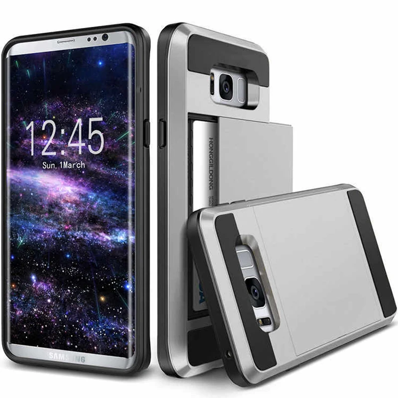 

Luxury Cover For Samsung Galaxy S8 S9 Plus A3 A5 A7 J3 J4 J5 J6 J7 2016 2017 2018 Pro Case Hybrid Tough Card Storage Armor Cases