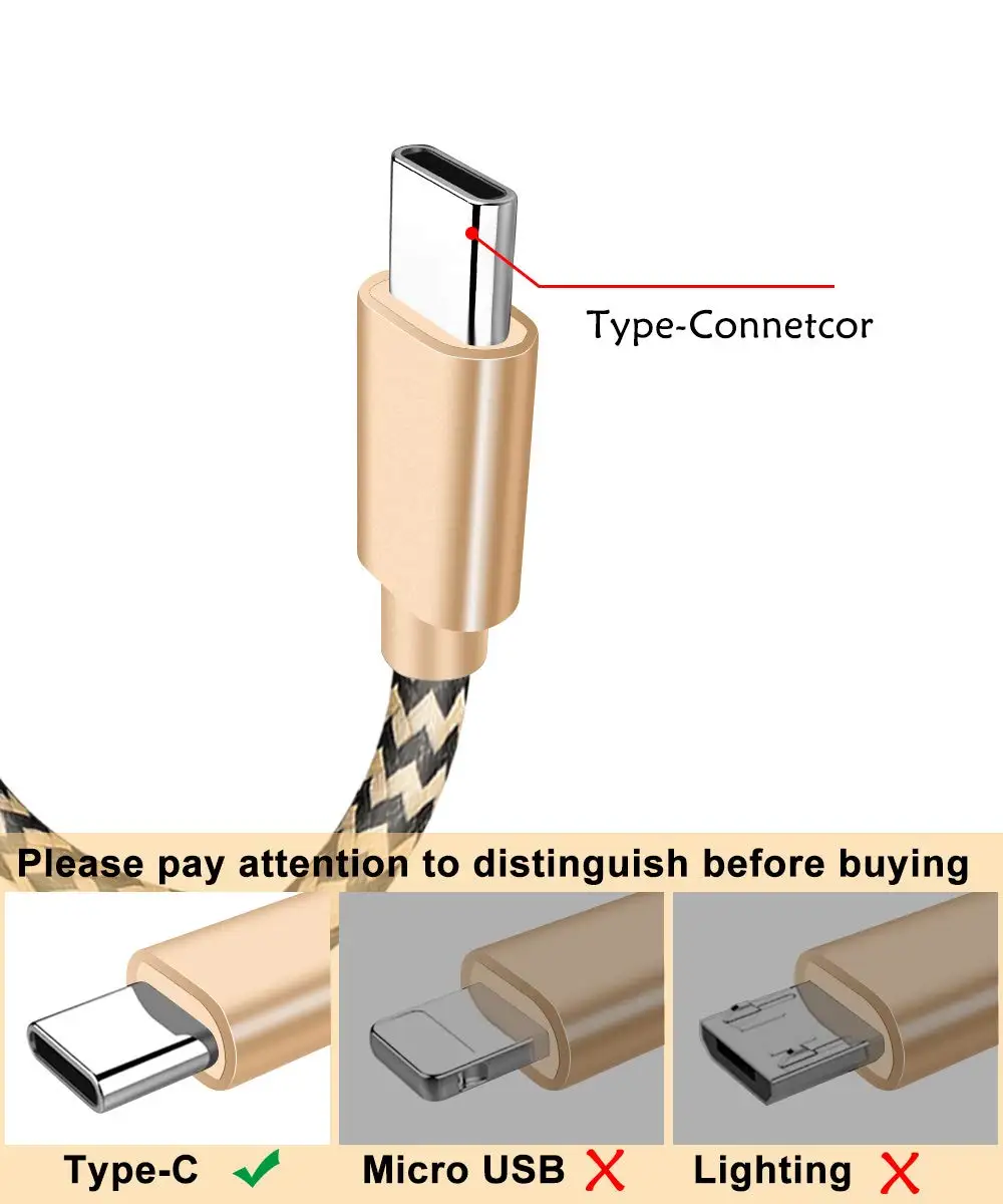 

6MM Long Connector USB C Type C Charger 0.2m/1m/2m/3m Cable for Huawei Honor 10 V20 9 V10 Vernee v2 pro Mars Apollo Lite