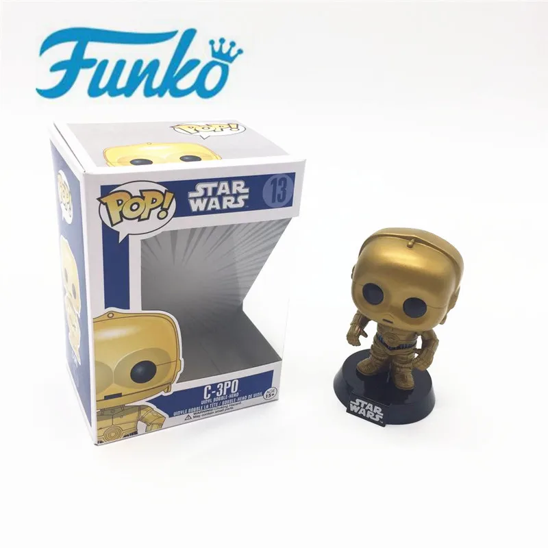 FUNKO поп Звездные войны и JAWA C-3PO ПВХ фигурку Коллекционная модель игрушечные лошадки для детский подарок - Цвет: With box-C-3po