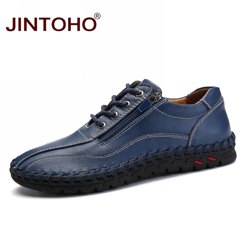 Туфли JINTOHO мужские из натуральной кожи Повседневная модная брендовая