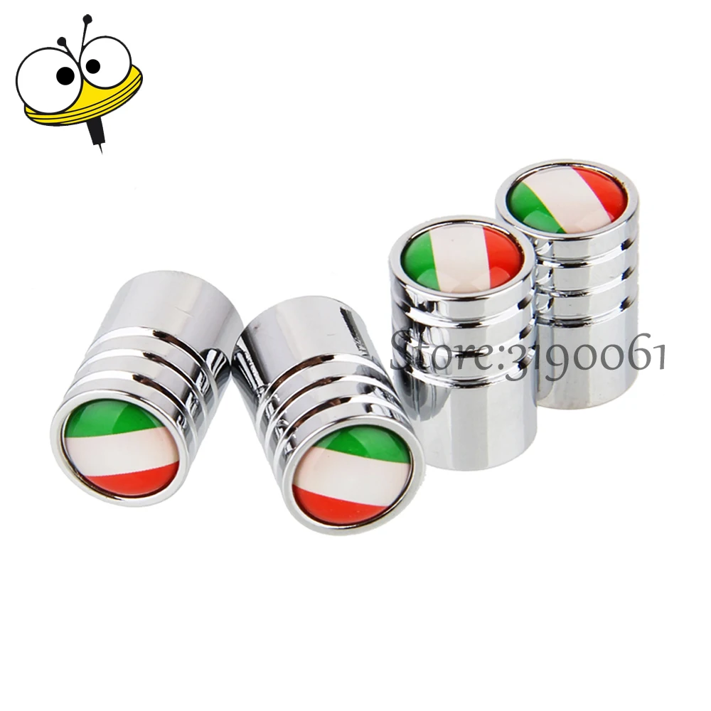 

Car Styling Wheels Tire Valve Caps Sticker For Italy Flag Logo For Alfa Romeo 156 159 Abarth Fiat 500 Panda KIA Renault Audi MG