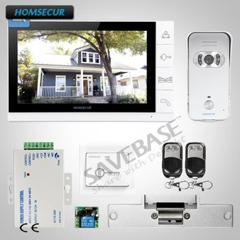 

HOMSECUR 9" Video Door Intercom Phone System with Recording and Photo-taking Fail Safe Lock Exit Button Included TM901R+TC021-S