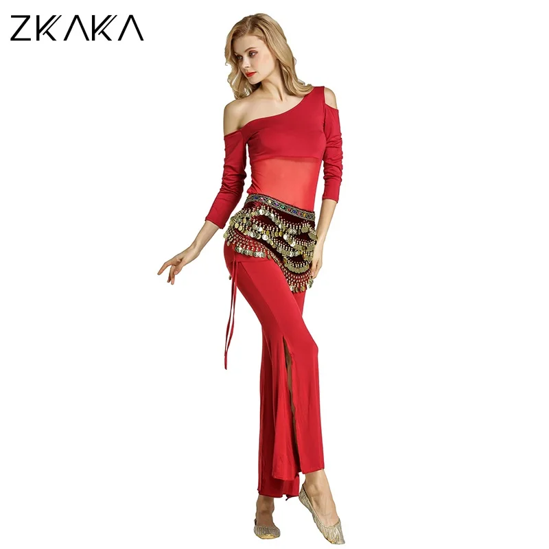 ZKAKA костюм для танца живота(топ, брюки - Цвет: WiRCSY