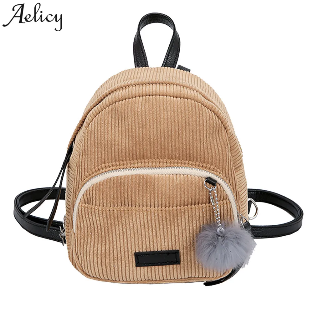 

Aelicy Women Mini Corduroy Backpack Teenagers Cute Backpack Children Small Shoulder Bags Female Travel Bags mochila