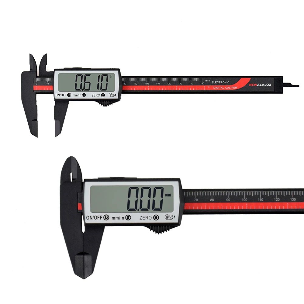 NEWACALOX очень большой сенсорный цифровой штангенциркуль с ЖК-экраном штангенциркуль из углеродного волокна 0-6 дюймов/150 мм измерительный инструмент
