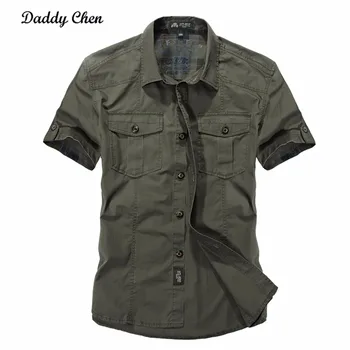 

Brand Mens Fashion Jeep Cotton Mens Shirts Short Sleeve Slim Fit Military Style Shirt Men Tops Casual Male Camisas Tees Shirts
