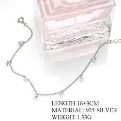 Классический минималистский кристалл браслет с камнями в форме капли для Для женщин Свадебная вечеринка Шарм 925 пробы серебро Fine Jewelry 2019