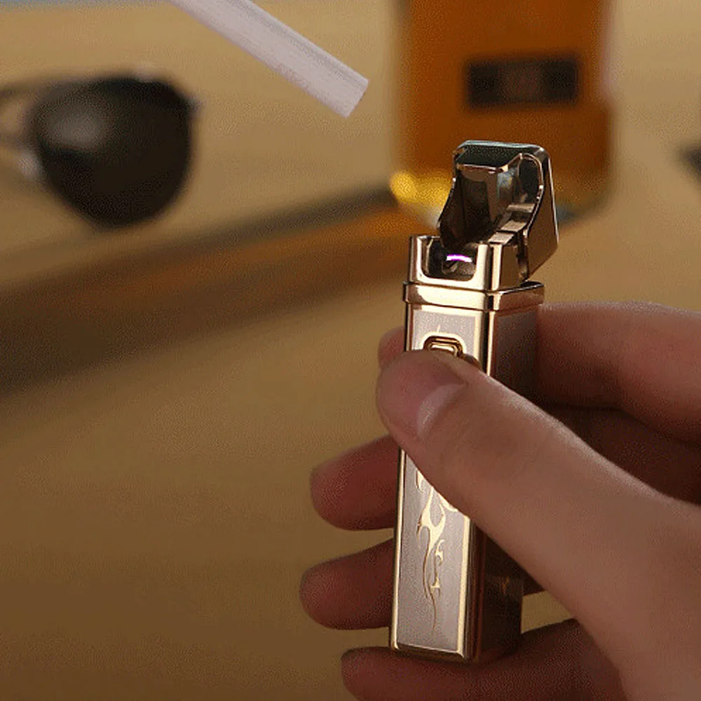 2018 мужской подарок Arc Зажигалки Металла USB Перезаряжаемые Непламено