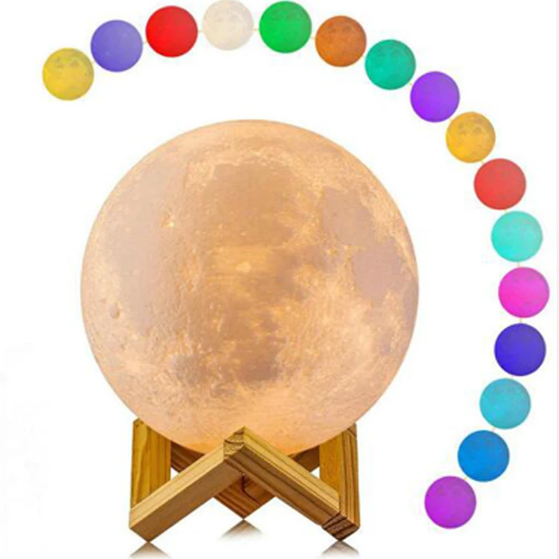 Led Night Light Rechargeable 3D Print Moon Lamp Battery Powered Night Light Led Color Change Night Lamp Creative Gifts (14)