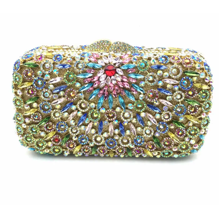 

Sparkling silver/green/gold Crystal evening bags Women Evening night small Purse Metal Clutches Bag Wedding Party Handbag Clutch