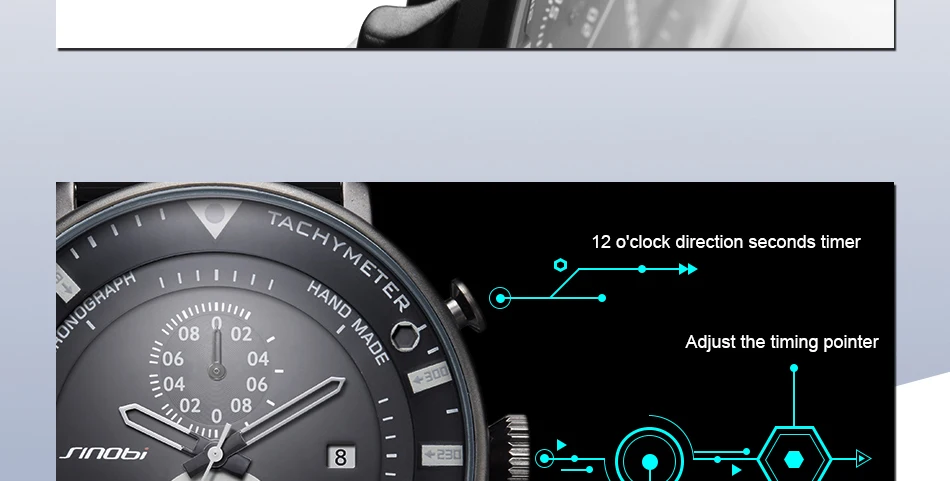 SINOBI модные спортивные кварцевые часы для мужчин ультра тонкий хронограф наручные часы резиновый ремешок Брендовые Часы мужские военные армейские Relogio