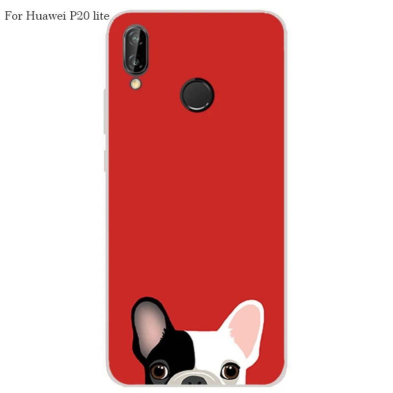 Huawei P20 lite Case Cover TPU Case For Huawei P20 lite Phone Cover Sweet Floral Cute Cat TPU P20 lite Soft Case Fashion 100%   a21