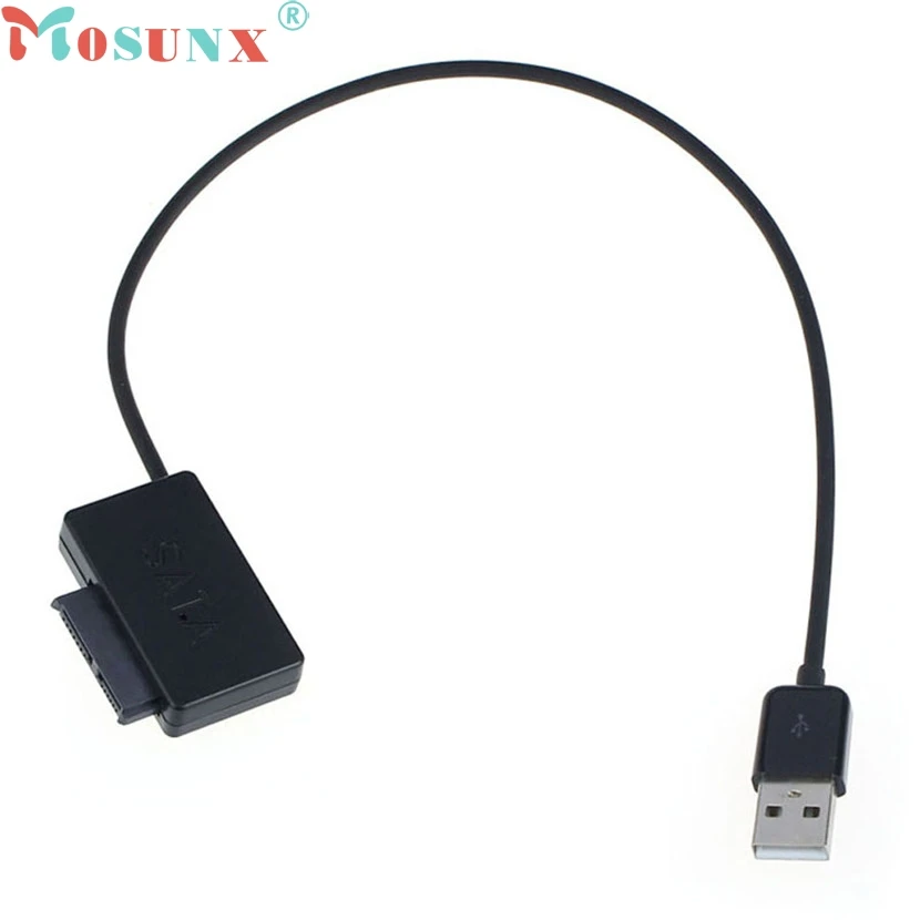 

mosunx Mecall Tech High Quality Laptop USB 2.0 to 7+6 13Pin Slimline SATA DVD CD Rom Optical Drive Cable