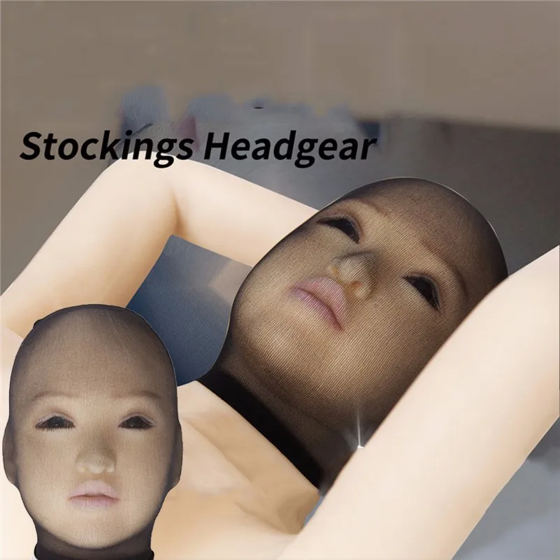 Candiway Transparent Stockings Headgear Mask Goddess Pantyhose Sheer Hood Role Play Costume For Male Female Couple Cosplay Masks