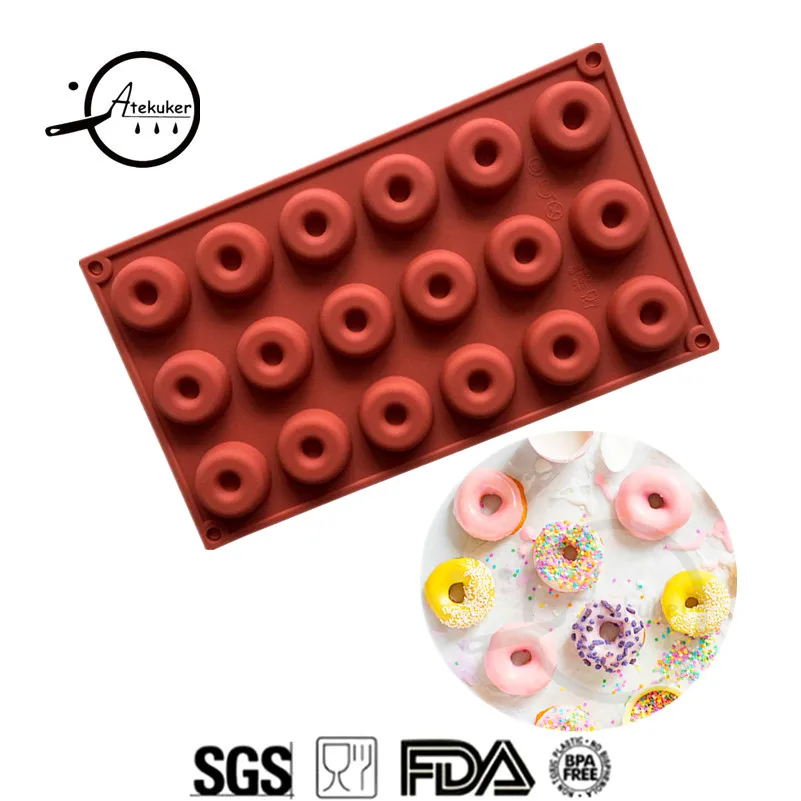 

Atekuker Small Donut Silicone Mold For Baking Cake Tools Donut Form Pastry Moulds Silicone Form For Soap Jelly Molds