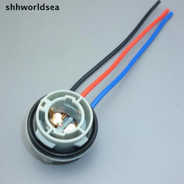 Shhworldsea 100 шт. 3 контакта 1157 BAY15D разъем Гнездовой автомобильный светильник кабель