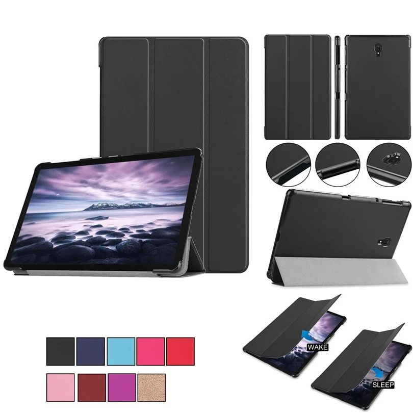 

Tri-fold Smart Case Stand Cover For Samsung Galaxy Tab A2 10.5 inch T595 With Auto Wake/Sleep Function A30